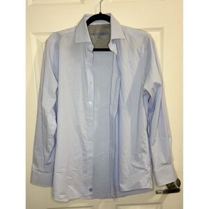 PAIR * 2 Shirts 15 32/33 Twillory Performance Fabric Long Sleeve Tailored Blue